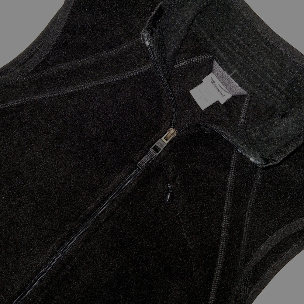 Champion Womens Black Fleece Full Zip Vest Duo‎ Dry Activewear Size M